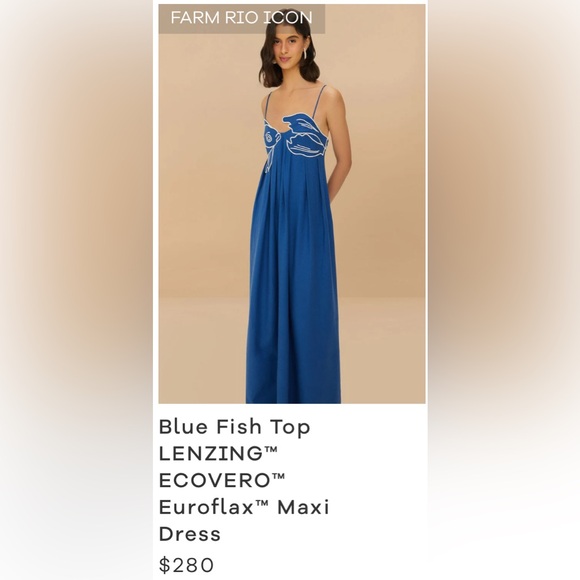 FARM Rio Blue Fish Dress - Picture 2 of 9